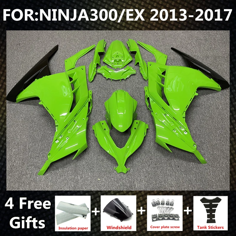 

New ABS Motorcycle Fairing kits Fit for ninja 300 ninja300 2013 2014 2015 2016 2017 EX300 ZX300R fairings kit set green black