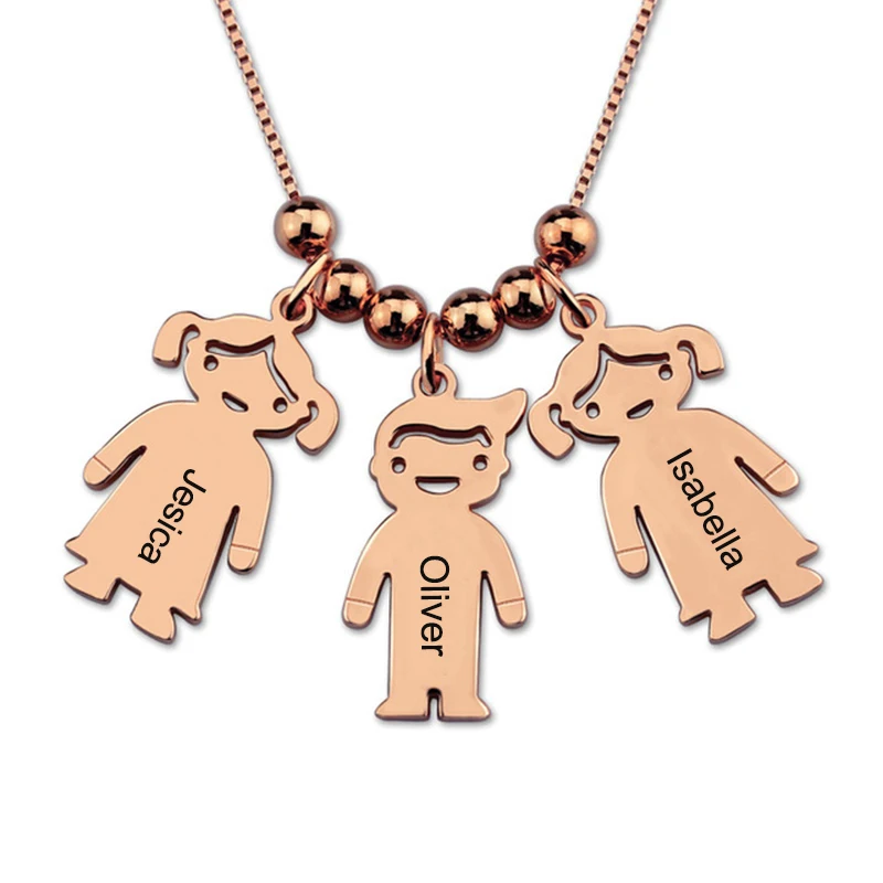 

Cute Custom Name Chain Rose Gold Personalized Letter Kids Boy Girl Charm Necklace Necklaces Collier Ras Du Cou Gift for Mother