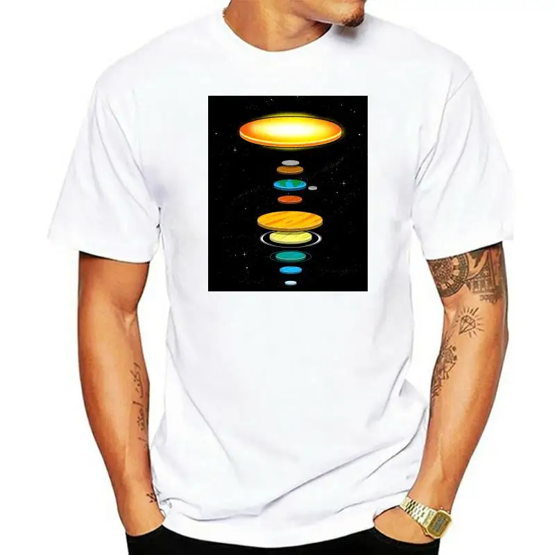 

Flat Earth T-Shirt Men Comedy T-Shirts The Flat Solar System