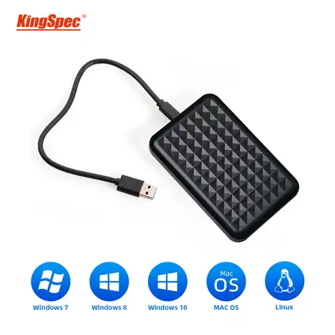 Чехол для жесткого диска KingSpec USB3.0 с последовательным портом 2,5 дюйма, чехол для жесткого диска SATA SSD с поддержкой порта 6 ТБ, прозрачный чехол ...