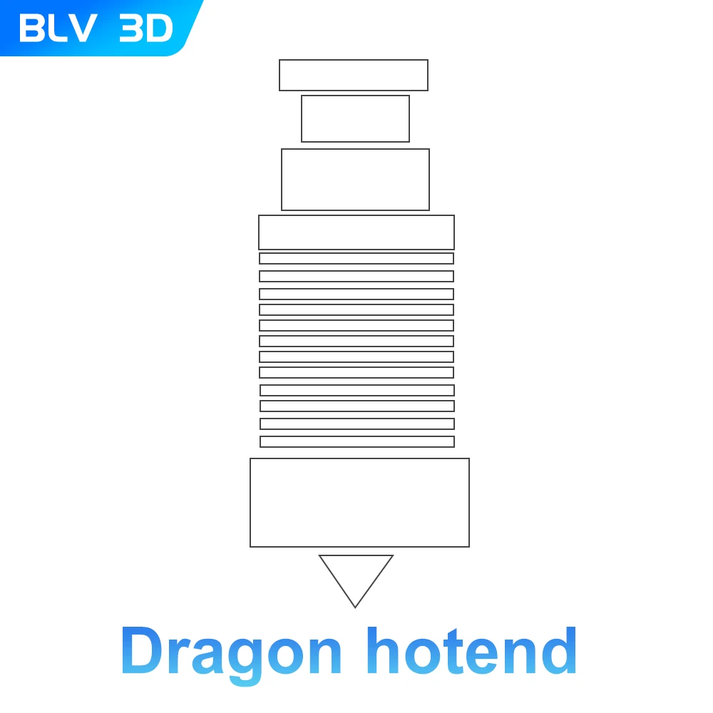 Extremidade quente  Blv 3d Dragão Hotend T-volcon Super Precisão 3d Impressora Extrusão Cabeça para v6 Hotend para Dde Ddb Movimentação Direta Bowden