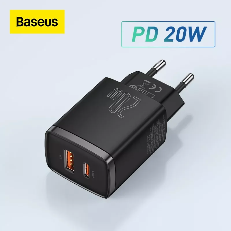 

Baseus 20W USB Charger Support Type C PD Fast Charging Dual USB Port Portable Phone Charger For iPhone 13 12 Pro Max Mini 8 Plus