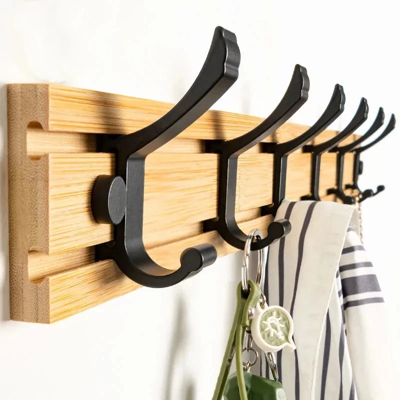 

Бамбуковая вешалка для пальто, крючок, Простая вешалка для гостиной, спальни, стандартная стойка, крючок для хранения пальто и шляп, Бамбуко...