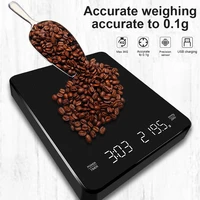 kitchen scale usb with timer led precision electronic scale digital scale smart coffee scale household food scale with pad 3kg