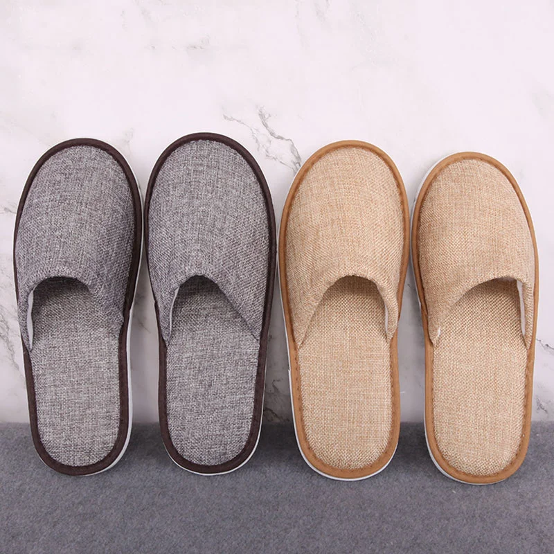 

New Casual Unisex Indoor Home Slippers Cotton linen Soft Slippers Autumn Winter Flip Slops Women Men Linen Slides Slippers