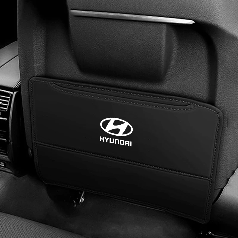 Фото Кожаный защитный чехол на спинку автомобильного сиденья для Hyundai Tucson IX35 I30 I20 I10 Kona Coupe Veloster I40 №3