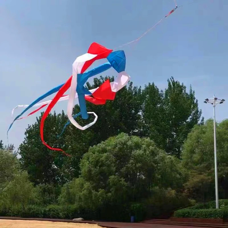 Бесплатная доставка 6 м Радужный змей с ветровым носком летающий для взрослых