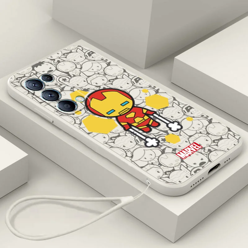 

Marvel Hero Cartoon Cute For OPPO Reno 9 8 7Z 6 5 4Z 2Z Lite Pro SE Neo 4G 5G Silicone Soft Black Phone Case