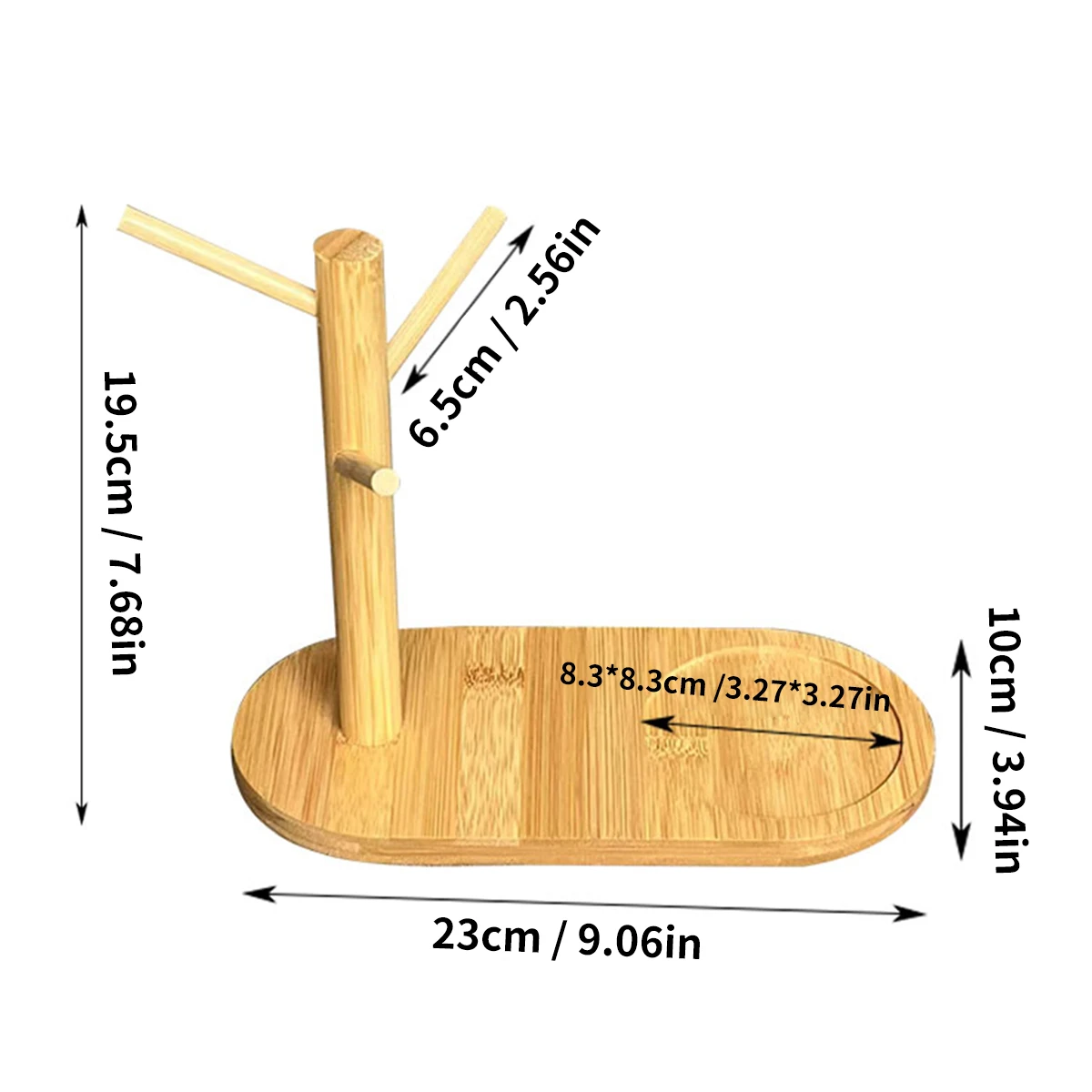 

Подставка для чашек из бамбука с крючками