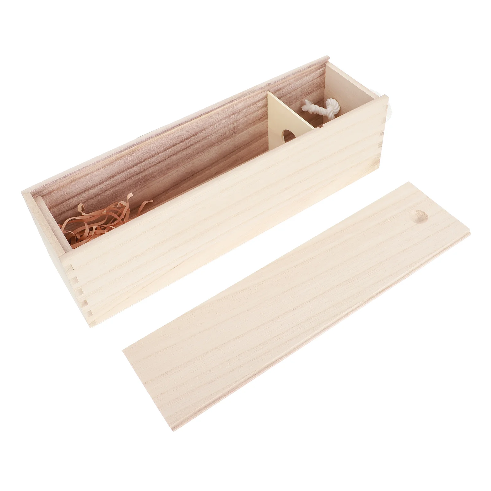 

Wooden Box Wood Boxesgiftslid Container Carrier Unfinished Handle Drop Decorative