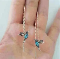 new fashion little bird drop long hanging earrings for women elegant girl tassel earring stylish jewelry personality gift