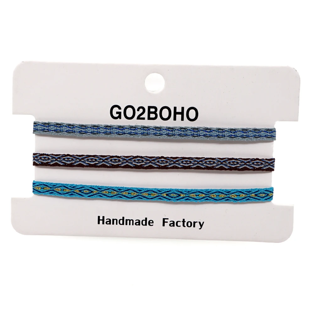 Go2Boho 3 шт./лот Плетеный тканый браслет с узором для женщин штабелируемые браслеты