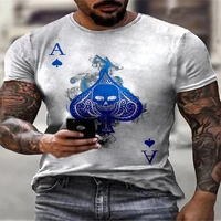 summer mens 3d short sleeve t shirts playing cards ace of spades street trend clothing new hot sale oversized shirts 2022
