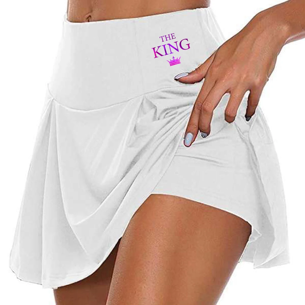 

The King Prints Women Sports Skirts Dance Fitness Skirts Female Tennis Running Skort Active Athletic Yoga Skirt Short