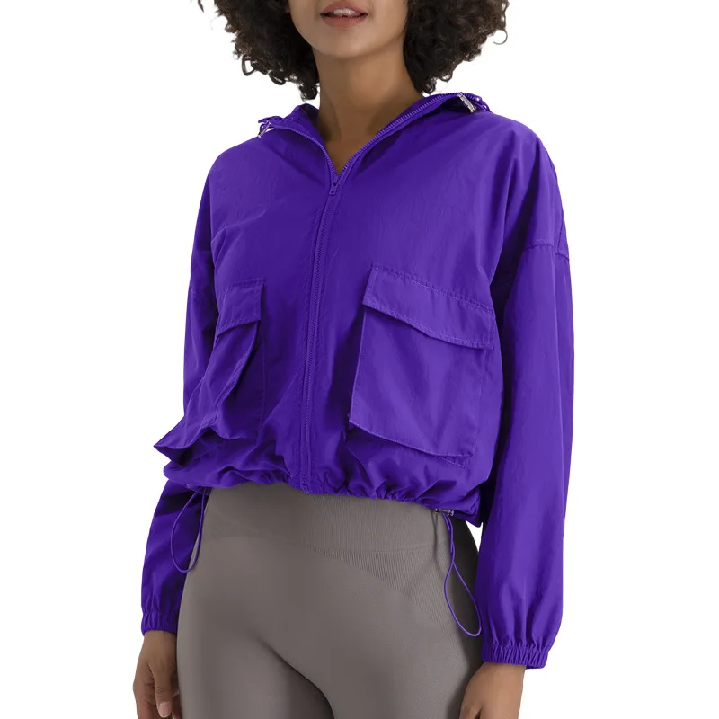 Новая свободная куртка для бега на молнии с капюшоном Женская толстовка длинным