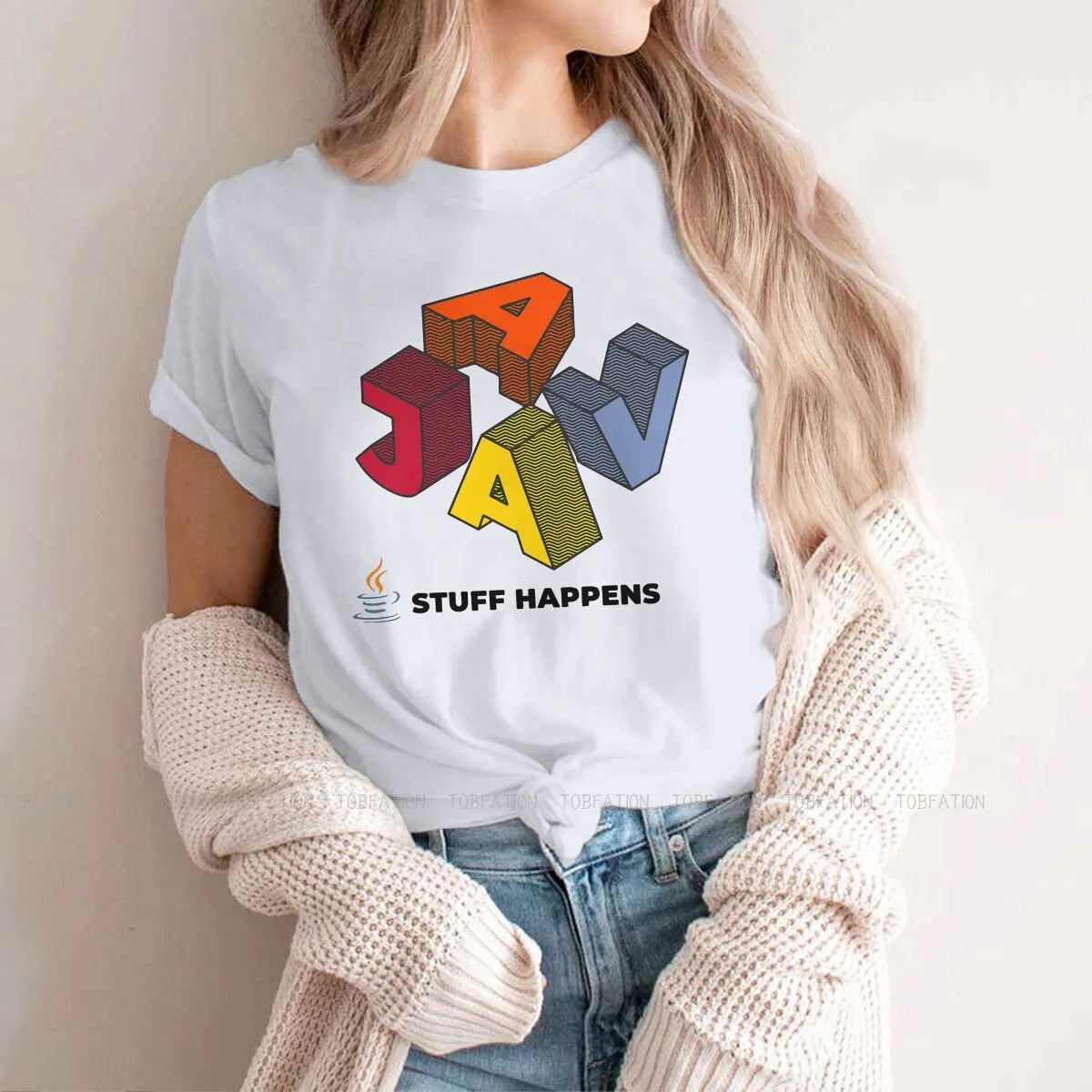 Футболка женская оверсайз с принтом пингвина и операционной системой Linux |