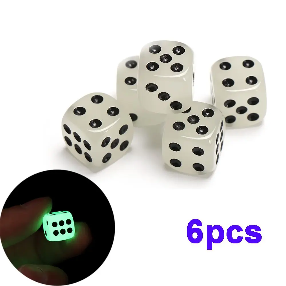 

6 Sided 6pcs KTV Entertainment Luminous Club Bar Acrylic Game Dices Dice Gambling Board Game
