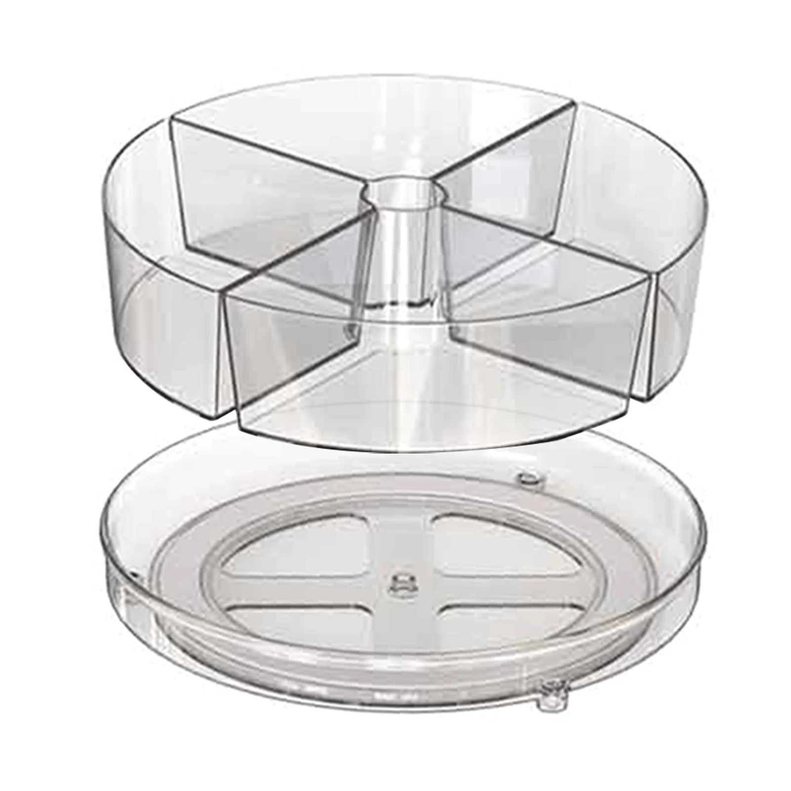 

Вращающаяся на 360 градусов полка для вращения Вращающаяся круглая легко чистящаяся вращающаяся полка органайзер с 5 отделениями универсаль...