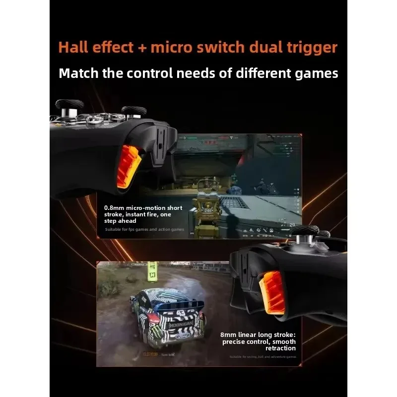 Фото Игровые контроллеры BIGBIGWON Gale 2, беспроводные Bluetooth-геймпады для Switch, FPS, киберспорта, с карбоновой пленкой, для ПК/iOS/Android/Switch, для игр FPS 3A №5