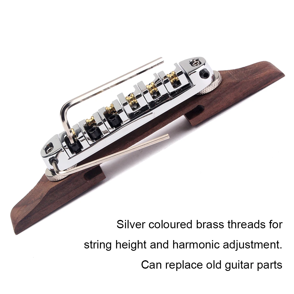 

Guitar Saddle Bridge with Spanner Alloy Wood Instrument Replacing Set
