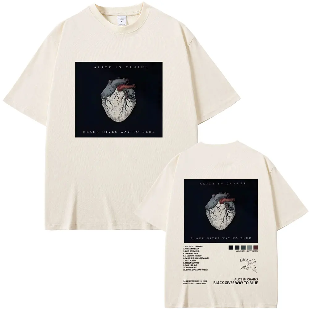 Рок-группа Alice in Chains Black Gives Way To Blue Album Футболка Мужчины Женщины Винтаж Готический Панк Футболки Мужские футболки большого размера (art.: 3920d44ecccec) - 3920d44ecccec