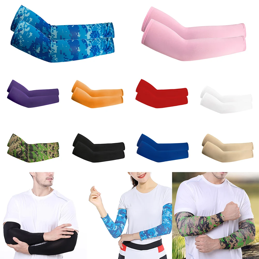 

1 Pair Ice Silk Sleeves For Outdoor Activities Running Cycling Climbing Fishing Breathable Moisture-Wicking Sunscreen Oversleeve