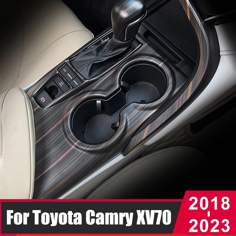 Купи For Toyota Camry 70 XV70 2018-2021 2022 2023 Car Interior Gear Shift Panel Water Cup Holder Frame Cover Sticker Trim Accessories за 1,743 рублей в магазине AliExpress