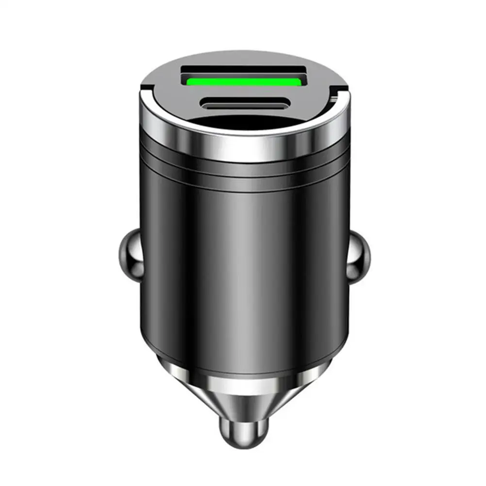 Фото Автомобильное зарядное устройство Mini Advanced Sense, супер быстрая зарядка PD, металлическое зарядное устройство 100 Вт для сиденья, Скрытая Зажигалка, Wholes, автомобильный переключатель Ciga Q3H5 №4