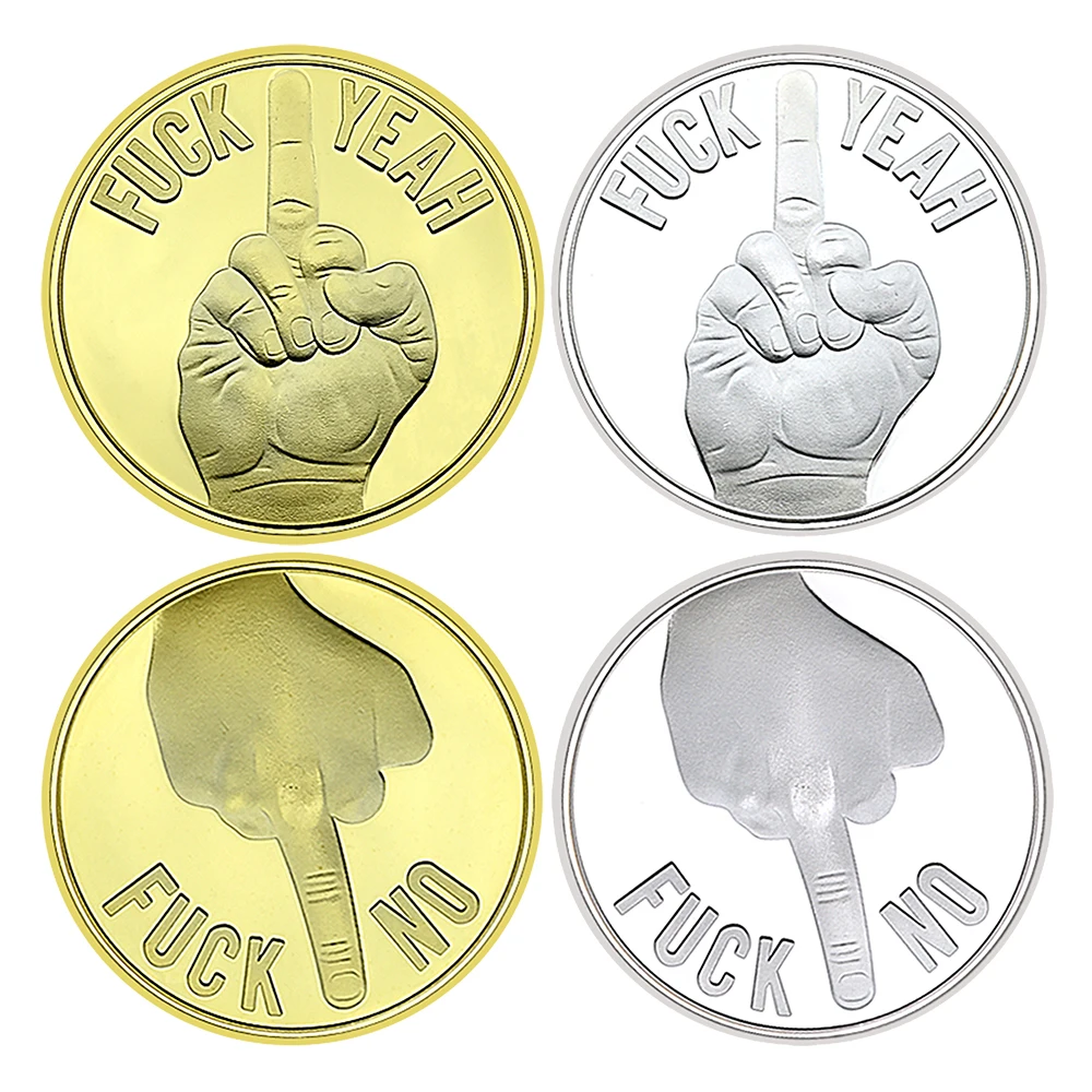 

Fun Yes or No Decision Coin Metal Plated Gold and Silver Handicraft Ornaments Lucky Coin Collection Holiday Gift