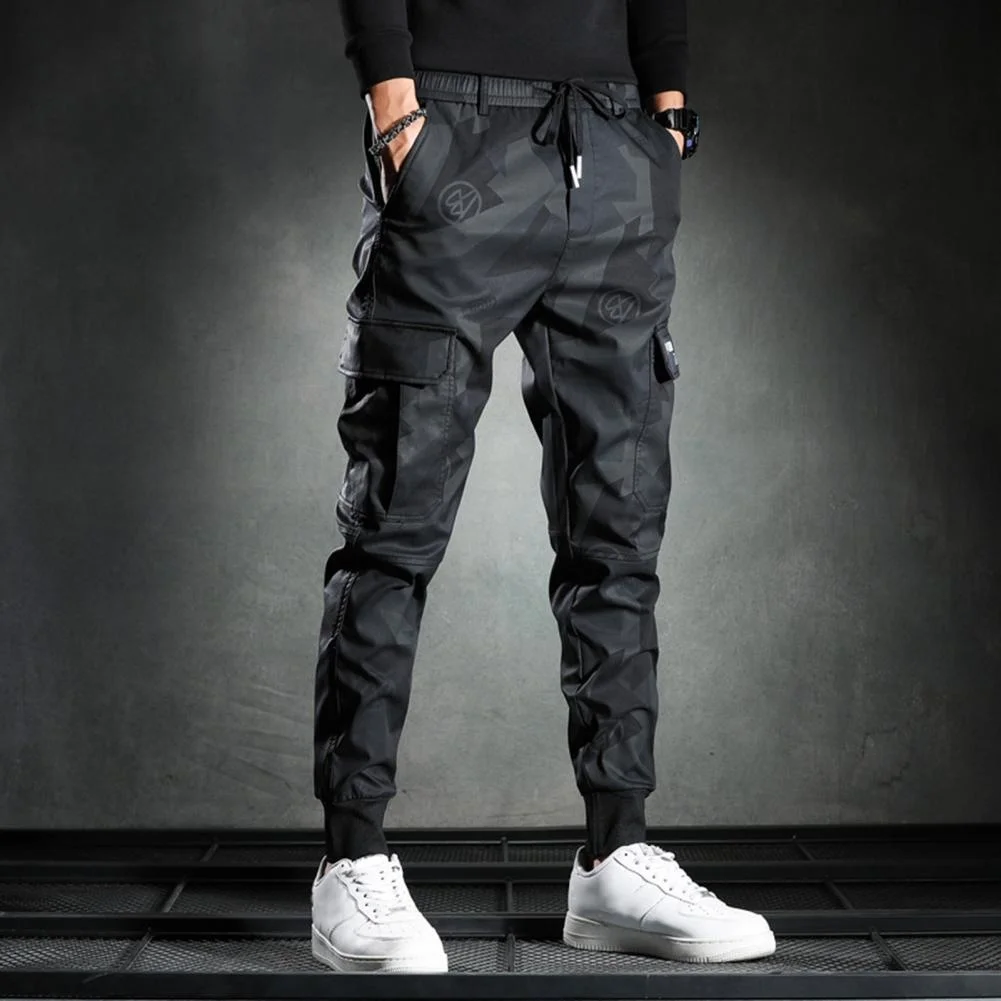 

Popular Autumn Cargo Pants Casual Camouflage Jogger Pants Drawstring Multi Pockets Bottoms Ankle Tied Trousers for Daily Wear