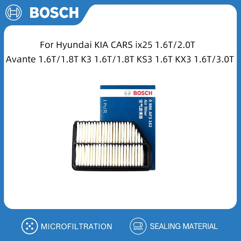 Воздушный фильтр BOSCH для Hyundai KIA CARS ix25 1.6T/2.0T Avante 1.6T/1.8T K3 KS3 1.6T KX3 1.6T/3.0T 28113-4V100
