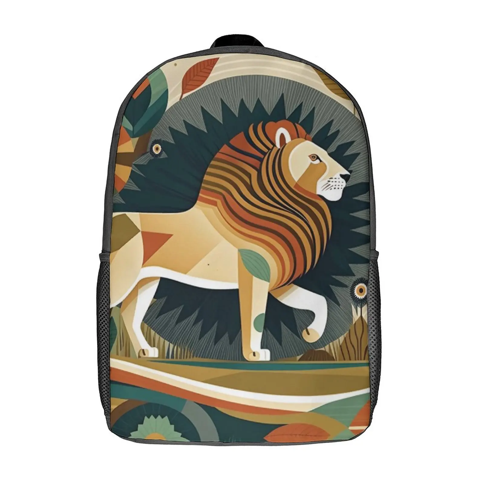 

Lion Backpack Modern Art Style Cycling Backpacks Women Casual School Bags Custom Breathable Rucksack