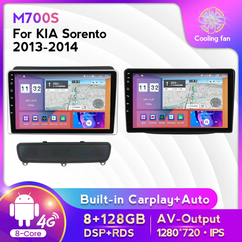 

Android11 8+128G Car Radio Stereo For KIA Sorento 2013-2014 Multimedia Player GPS Navigation Carplay+Auto WIFI 4G LTE BT RDS DSP