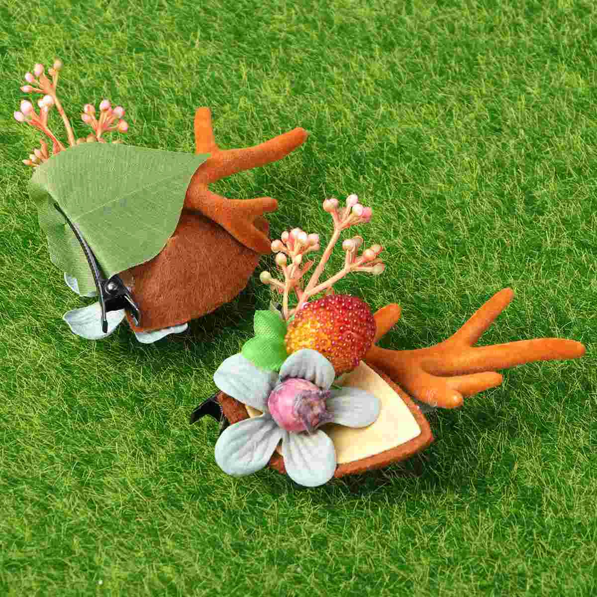

2pcs Deer Antler Hair Clips Christmas Antlers Alligator Clips Hairpins Xmas Party Costume Hair Accessories