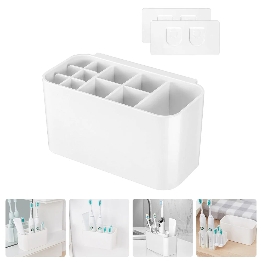 

Storage Holder Bathroom Organizer Toothpaste Rack Standbox Containercase Cup Free Nail Electric Desktop Holders Separated