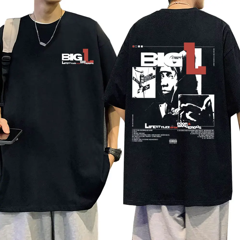 Рэпер The Notorious Big L Lifestylez of Poor and Dangerous Футболка Biggie Smalls Мужская футболка большого