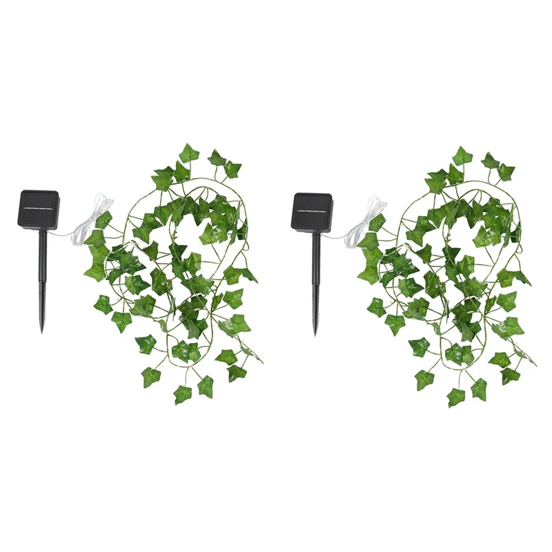 

2X Solar Lights Maple Leaf Fairy Lights Waterproof Outdoor Garland Solar Lamp Christmas For Garden Decoration-5M 50LED