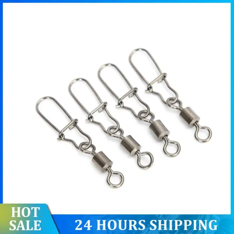 

100PCS/lot Fishing Accessories Connector Pin Bearing Rolling Swivel Snap Fishhook Lure Swivels Fishing Tackle Fishing Connector