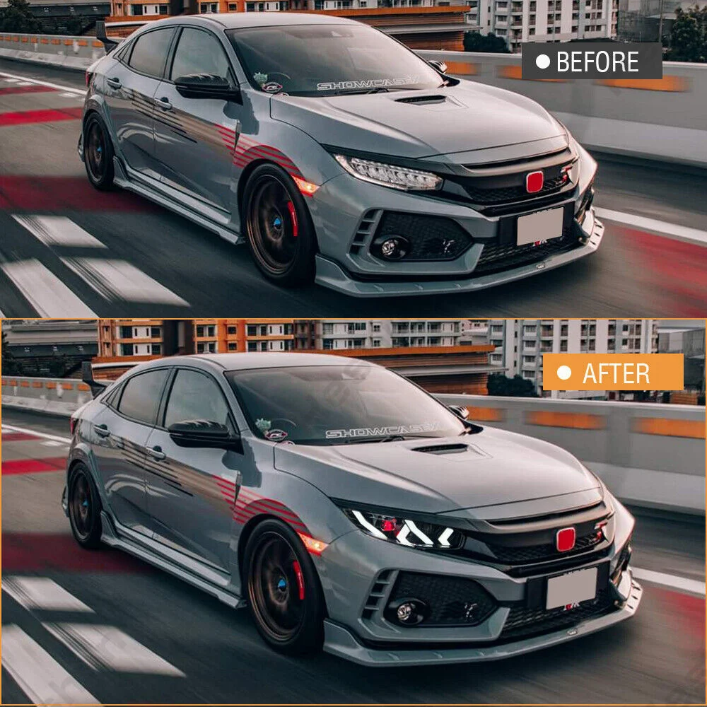 Красный демонический глаз RGB фонари головного света для Honda Civic 10 поколения