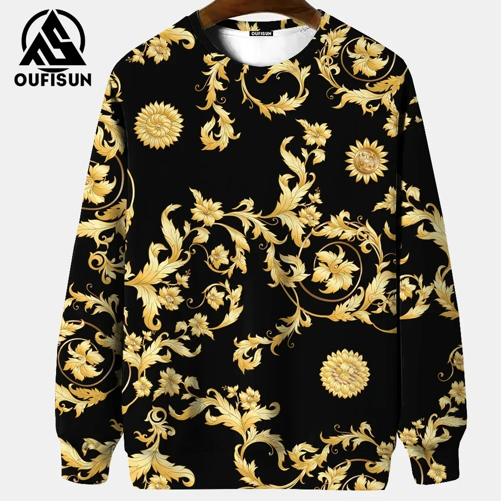 Винтажная Мужская толстовка футболка с длинным рукавом и 3D-принтом в стиле