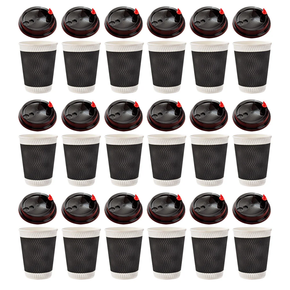 

1 Set Cups Household Paper Cup Convenient Portable Disposable Mug Coffee Cup Coffee Cups 12 Oz for Office Drink