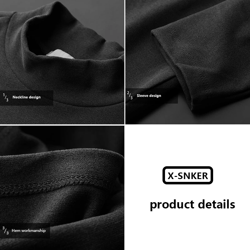 Men's T-shirt Compression Shirt Running Fitness Mid Neck t-shirts Gym Top Thermal Underwear Sports Baselayer Winter Wholesale