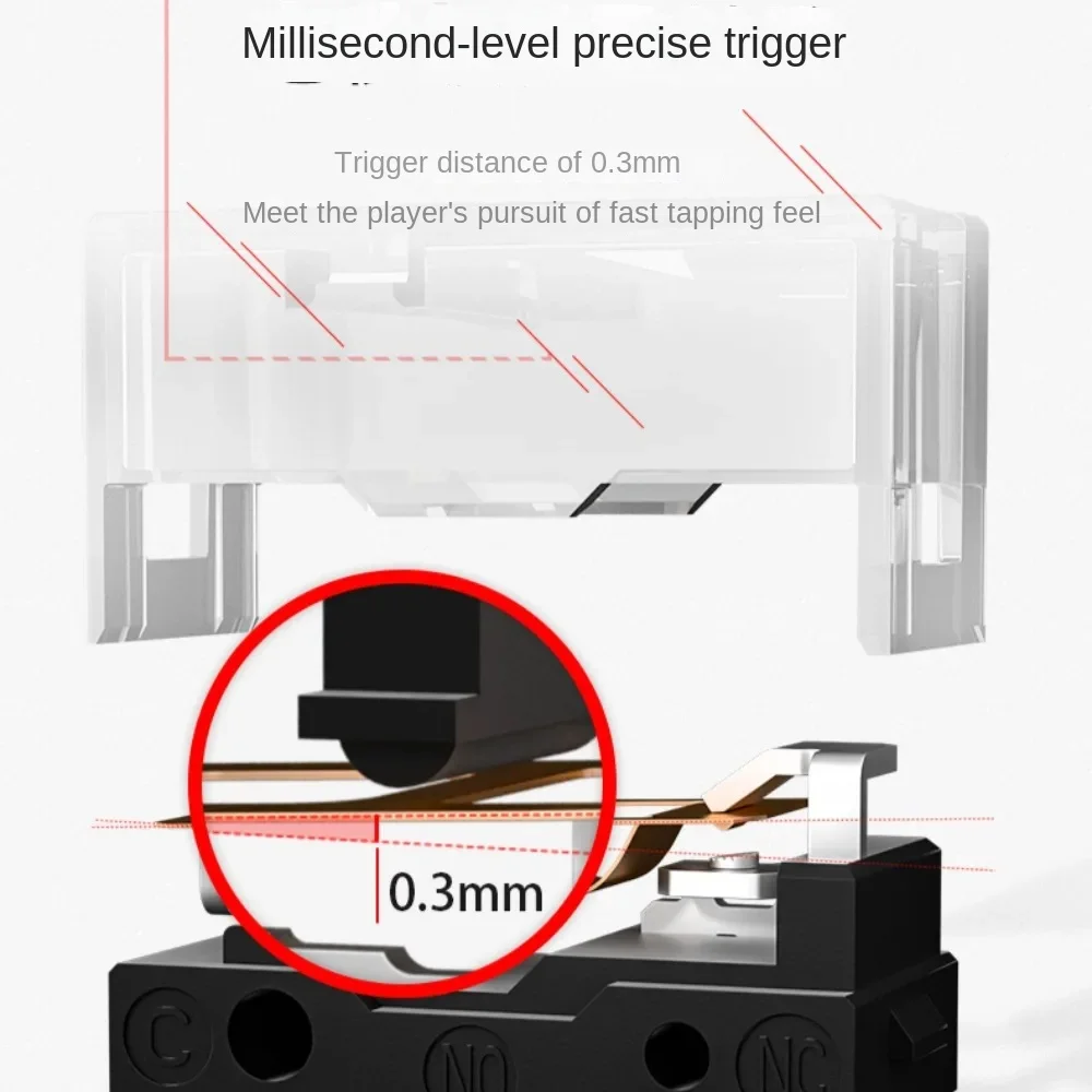 Микропереключатель мыши Kailh GM8.0 80 миллионов жизненных частот 65 ± 10 г 0 3 2 мм