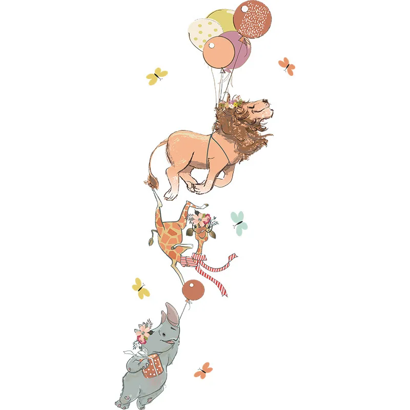 

Wonderful Fantasy Cute Baby Elephant Lion Baby Giraffe Decor For The Room Home Mirror Window House Wardrobe Refrigerator