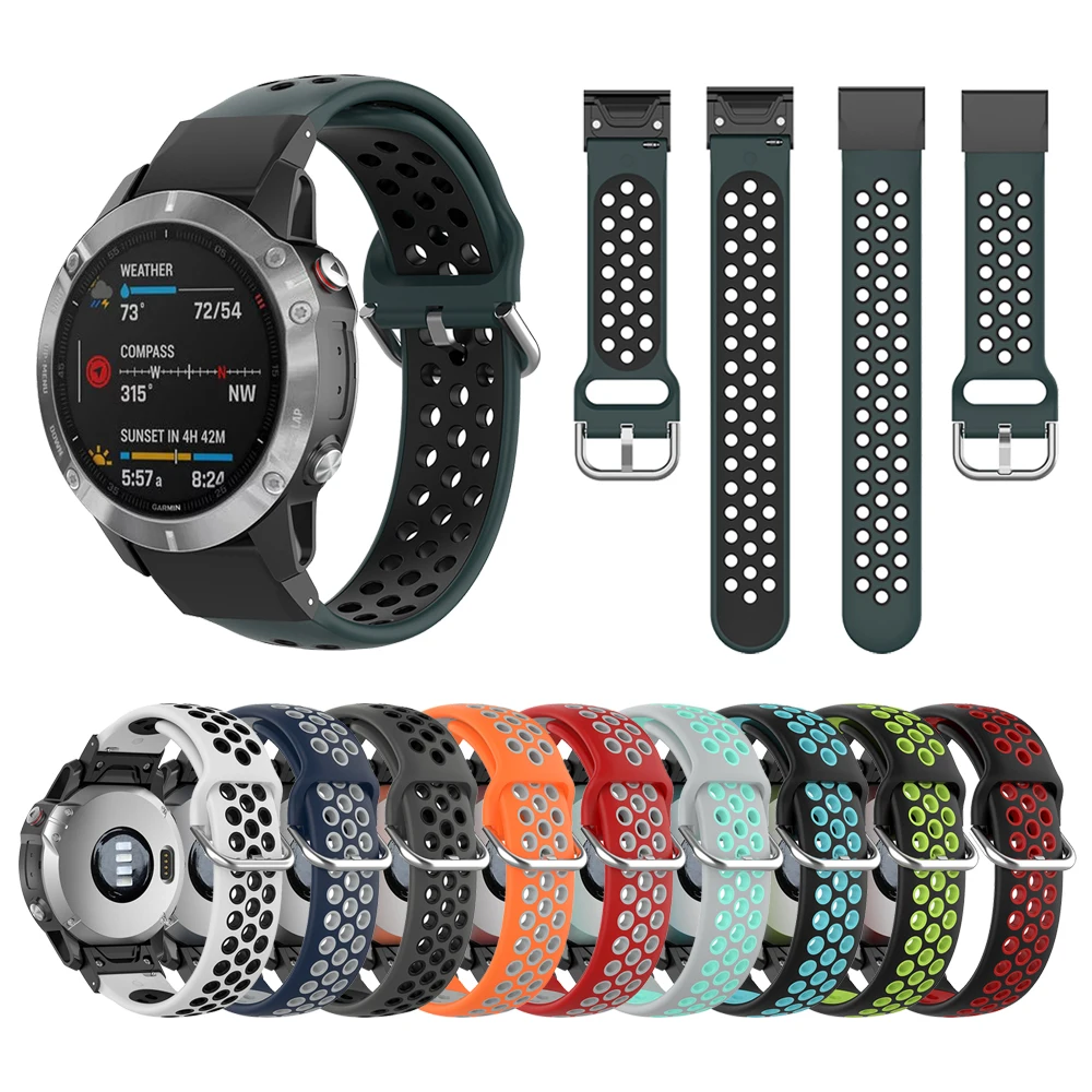 

New Silicone Strap with black adapter For Garmin Fenix 6X PRO GPS Fenix 6 TACTIX DELTA Band Bracelet for Fenix 5X plus Watchband