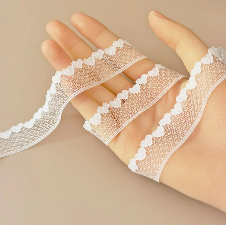 Винтажная кружевная ткань полиэстер цвет слоновой кости 5 метров ширина 2 см для