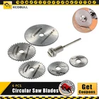 6 шт. Мини HSS циркулярные пилы для дерева и алюминия режущий диск Dremel аксессуары диски дрель оправы вращающийся инструмент