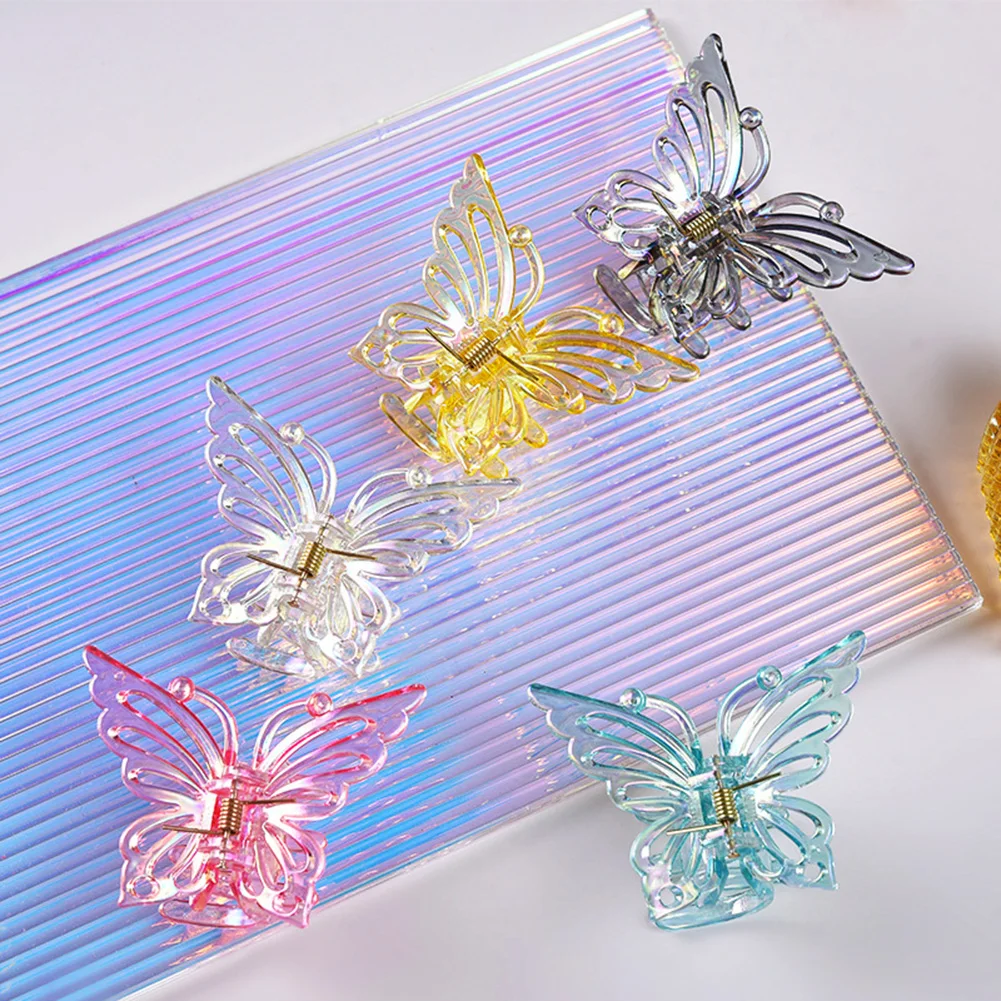 

Butterfly Claw Grab Gentle color catch clip ~ large jelly cross shark clip ins Korea Morandi color hairpin plate hair bath clip