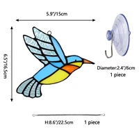 Stained glass painting sharp bird pendant mica glass piece puzzle welding art creative door and window wall decorations