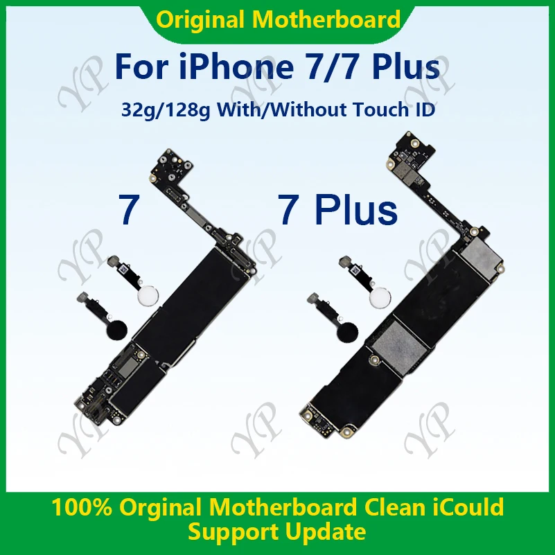For iPhone 7/7 Plus Mainboard 32g/128g With/Without Touch ID Clean iCloud 100% Fully Tested Authentic Motherboard Free Shipping